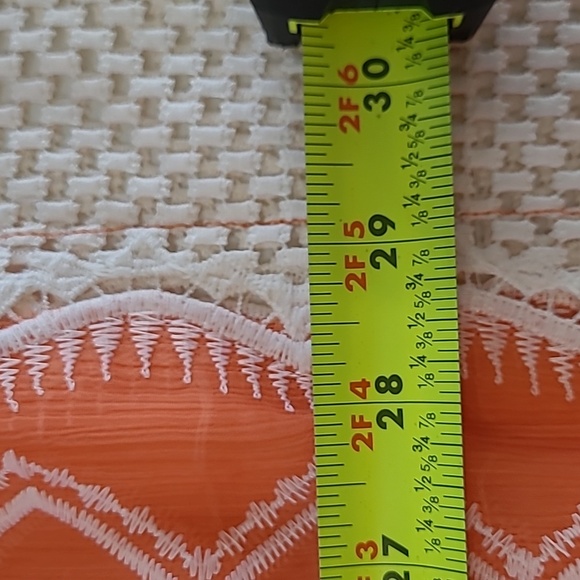 Chico's Salmon & Creamy White Embroidered Oversized Pancho size L/XL - Picture 6 of 10